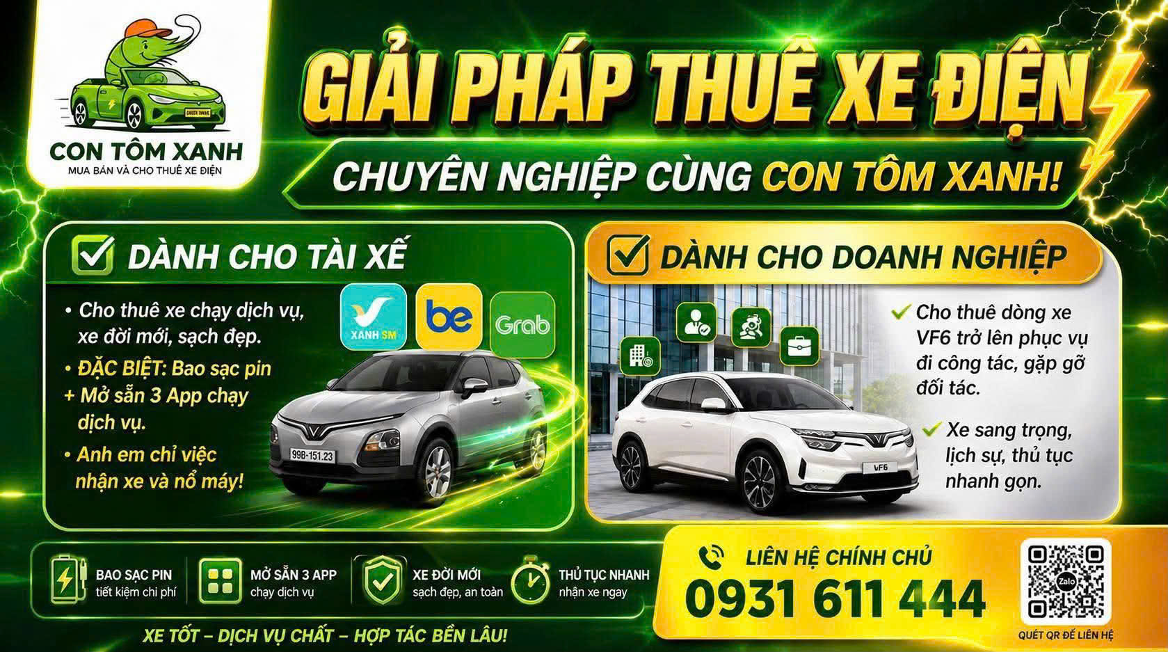Con Tôm Xanh - Mua bán, ký gửi và cho thuê xe điện